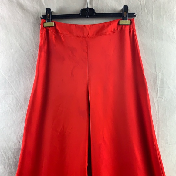 Red High Waist Wide Leg Pants - Picture 7 of 8